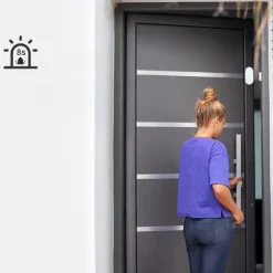 Trådløs dør- og vinduesalarm med fjernbetjening - 1 magnetisk dørsensor og 2 alarmer