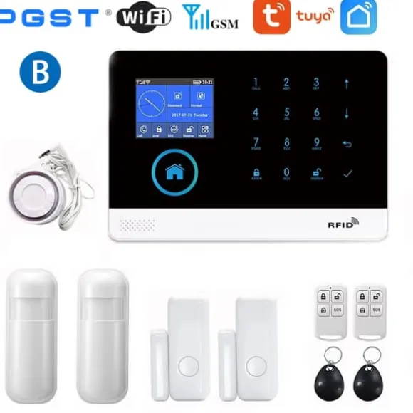 Trådløst Alarm System, Stemmestyring, Multi-Zone Support,EU-stik, B