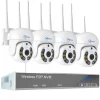 Trådløst CCTV-system, AI-detektion, To-vejs lyd,10CH 3MP Med 4 PTZ, 1T