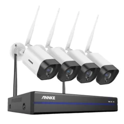Trådløst CCTV-system, 5MP opløsning, tovejs lyd, 8CH NVR 4 stk kamera, 2T
