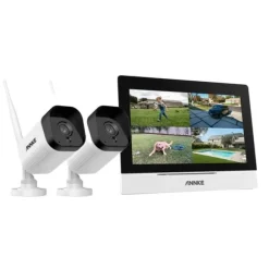 Trådløst CCTV-system, 7-tommer berøringsskærm, tovejskommunikation,5MP 2PCS Kamera