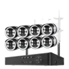 Trådløst CCTV-system, To-vejs lyd, Vandtæt, 1T, 8CH NVR 8 stk Cam 3MP
