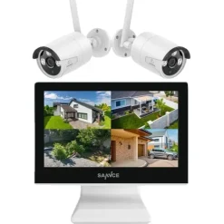 Trådløst sikkerhedskamerasystem, 10,1-tommer LCD-monitor, 5MP opløsning, H.264+ videokompression,0TB