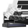 Trådløst sikkerhedssystem, 3MP opløsning, 10 tommer LCD NVR,2T, 8CH 6 stk. kamera