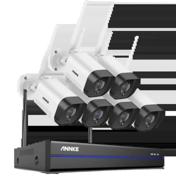 Trådløst sikkerhedssystem, 3MP opløsning, 10 tommer LCD NVR,2T, 8CH 6 stk. kamera