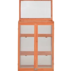 Trædrivhus med 2 hylder | 75x47x109 cm | Materiale: PC-plade & træ