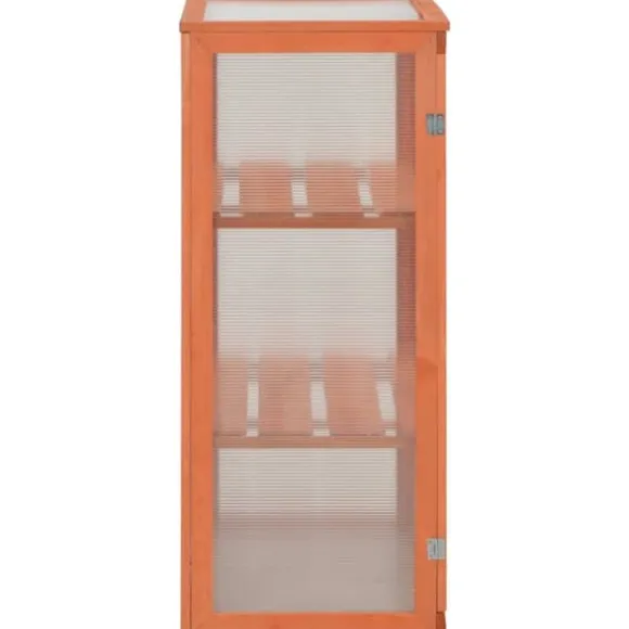 Trædrivhus med 2 hylder | 75x47x109 cm | Materiale: PC-plade & træ