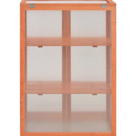 Trædrivhus med 2 hylder | 75x47x109 cm | Materiale: PC-plade & træ