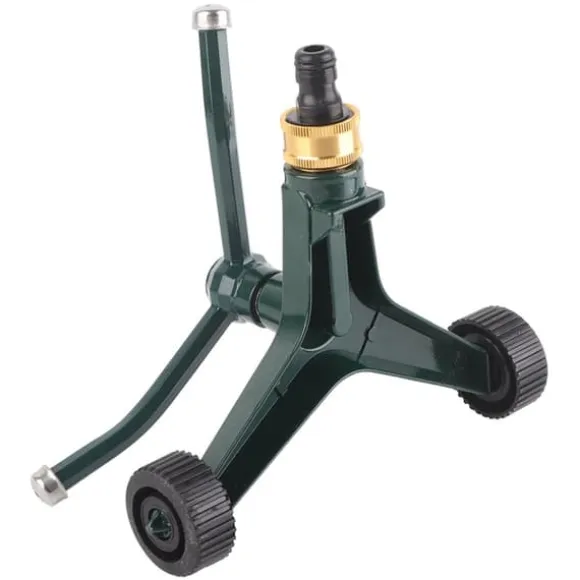 Trearmad metallsprinkler med G3/4-kontakt Rostsäker 360° roterande bevattningssprinkler för gräsmatta