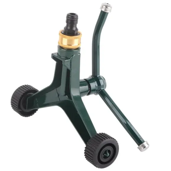 Trearmad metallsprinkler med G3/4-kontakt Rostsäker 360° roterande bevattningssprinkler för gräsmatta