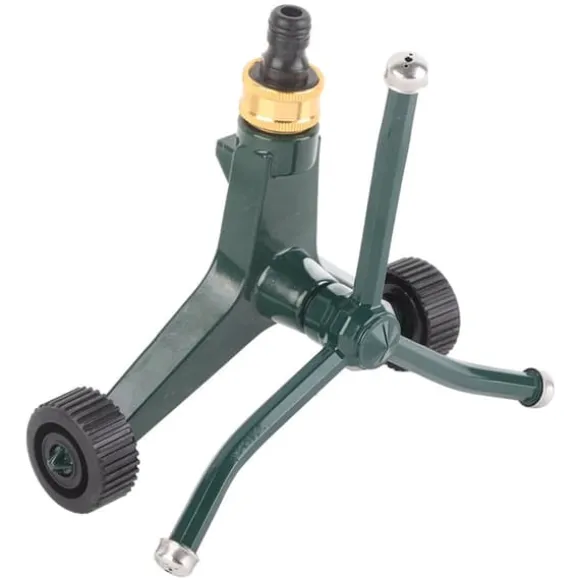 Trearmad metallsprinkler med G3/4-kontakt Rostsäker 360° roterande bevattningssprinkler för gräsmatta