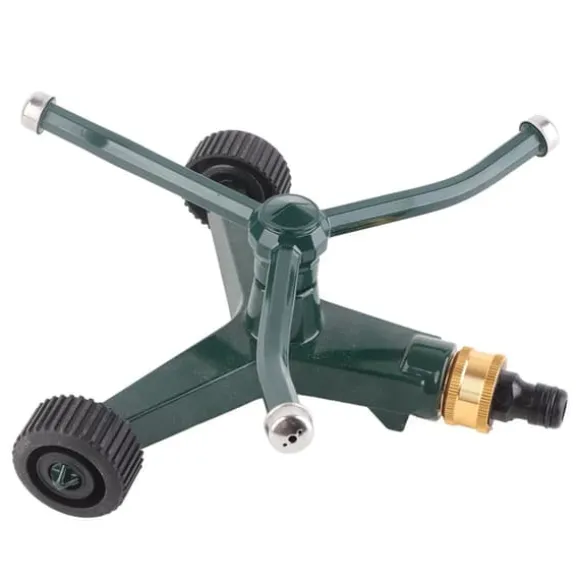Trearmad metallsprinkler med G3/4-kontakt Rostsäker 360° roterande bevattningssprinkler för gräsmatta