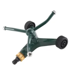 Trearmad metallsprinkler med G3/4-kontakt Rostsäker 360° roterande bevattningssprinkler för gräsmatta