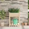 Træholdig havekasse med hylde - Blomsterkrukke | Farve: Beige | Størrelse: 60.5x60x76.5 cm
