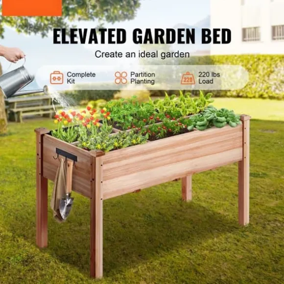 Træhævet Haveseng & Plantekasse 47,2x22,8x30 cm - Perfekt til blomster og grøntsager. Ideel til udearealer og havearbejde.