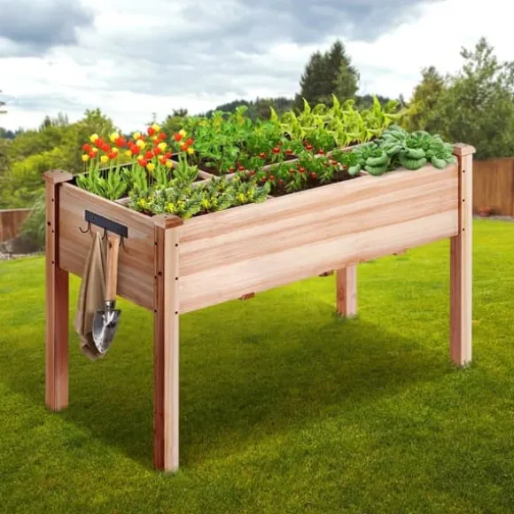 Træhævet Haveseng & Plantekasse 47,2x22,8x30 cm - Perfekt til blomster og grøntsager. Ideel til udearealer og havearbejde.