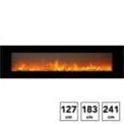 Trivero 130 elektrisk vægkomfur - Sort glas - 127 cm bred - App kontrol - Cinewall - 1400 Watt varme
