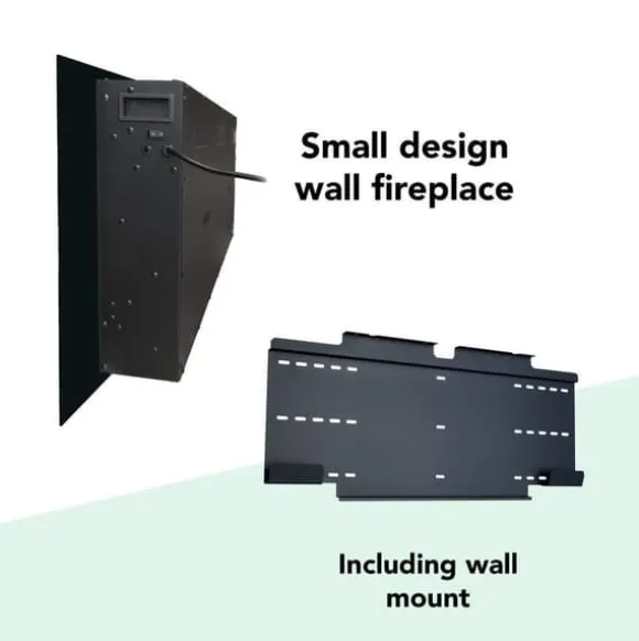 Trivero 130 elektrisk vægkomfur - Sort glas - 127 cm bred - App kontrol - Cinewall - 1400 Watt varme