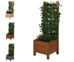 Træplantekrukke med pergola RD-DNC /120x40x40cm/ Brun