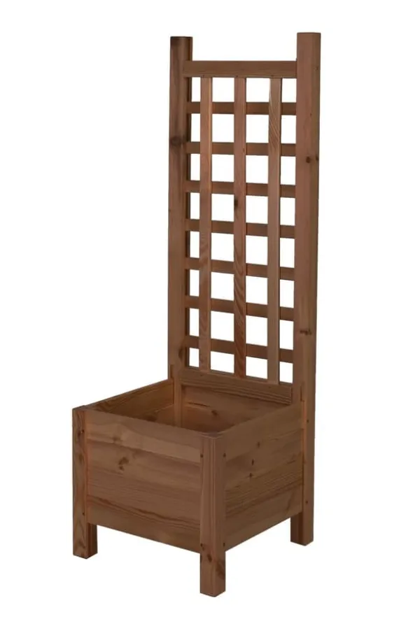 Træplantekrukke med pergola RD-DNC /120x40x40cm/ Brun