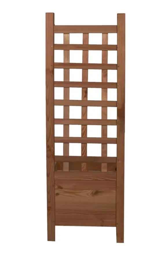 Træplantekrukke med pergola RD-DNC /120x40x40cm/ Brun