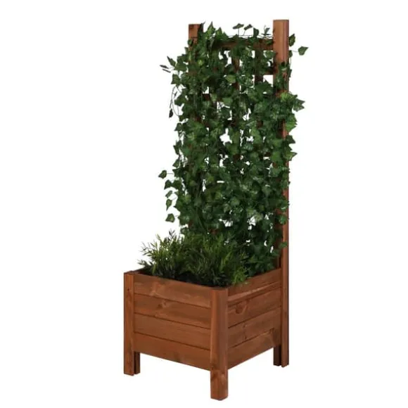 Træplantekrukke med pergola RD-DNC /120x40x40cm/ Brun