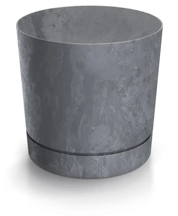 Tubo P Beton Effect 240E Rund Urtepotte med Underkop | Marengo