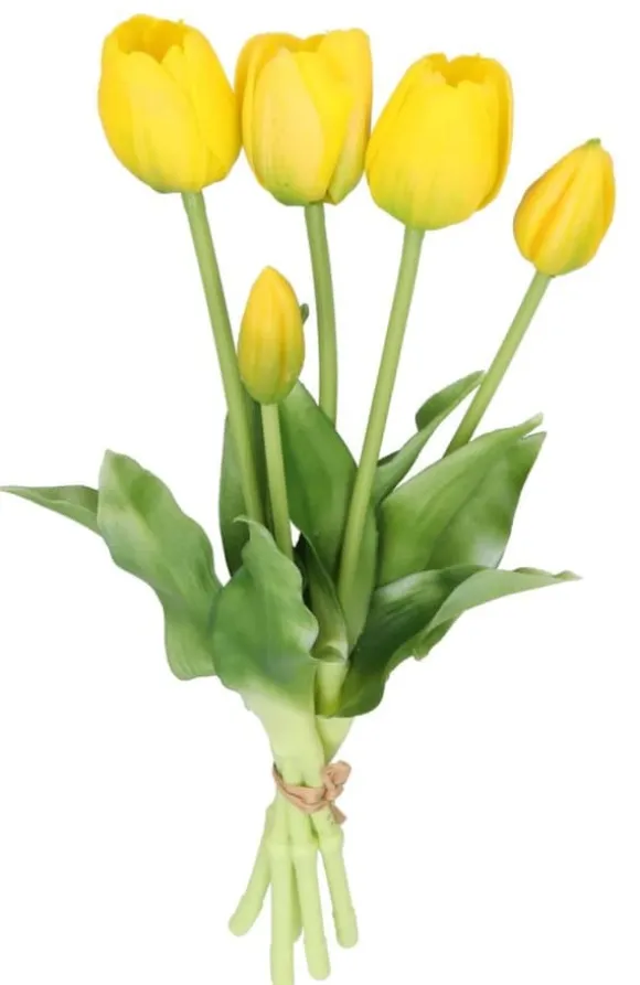 TULIPANER BUKETT AF TULIPANER GUMMIBELAGET GUMMI SILIKONE LIKE LIFE