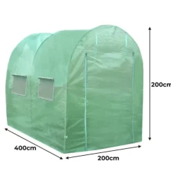 Tunneldrivhus 25 mm (Rammetykkelse) 4 m (L) x 2 m (B) | Drivhus Tunnel Drivhus Tunnel