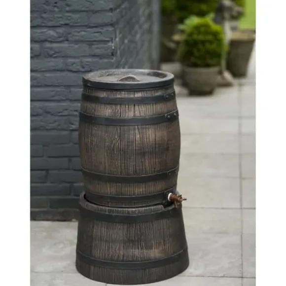 Tunnformad vattenuppsamlarbas - NATURE - 50 liter - Brun rotationsgjuten PE
