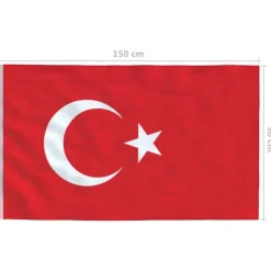 Tyrkisk flag i holdbart polyester - Nationalflag | Størrelse: 90x150 cm