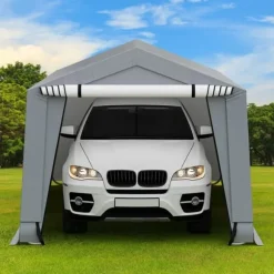 Udendørs carport, 10x16x8,1 ft, grå