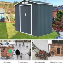 Udendørs haveopbevaringsskur, 7,0' x 4,2' x 6,1', Grå