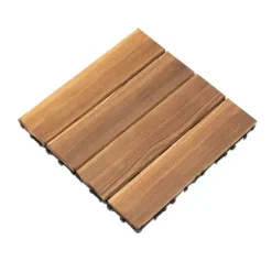 Udendørs hårdttræsfliser - Kliksystem 30x30x2 cm - 36‑pakke, 3,24 m² dækning - Vandtæt - Nem montering - Til terrasse/balkon - Brun