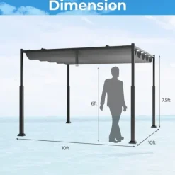 Udendørs Pergola, 3M x 3M, Grå