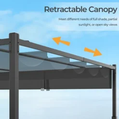 Udendørs Pergola, 3M x 3M, Grå