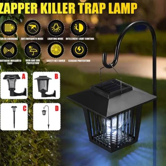 Udendørs Solar Mosquito Killer Lampe Elektrisk Bug Zapper Vandtæt Insektfælde Anti Myg Lys Haveplæne Myggefælde