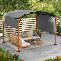 Udendørs terrassepergola, 360x300x260 cm, Grå