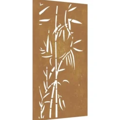 Udendørs vægdekoration 105x55 cm bambusdesign cortenstål - Havedekoration - Havedekorationer - Home & Living