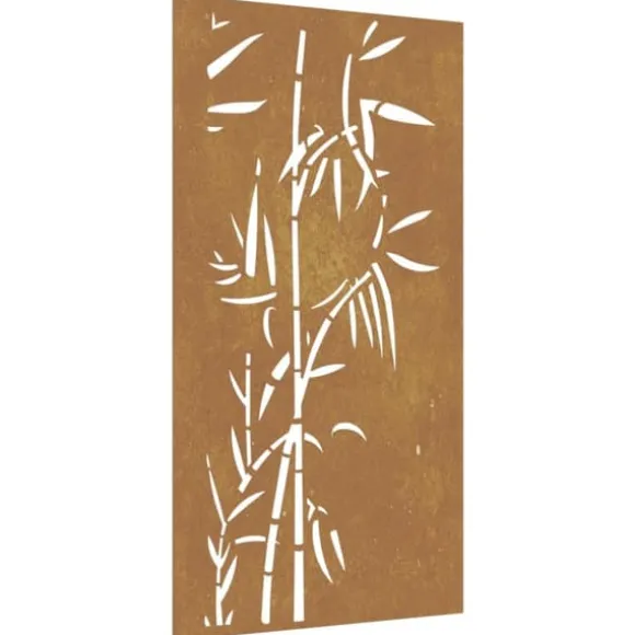 Udendørs vægdekoration 105x55 cm bambusdesign cortenstål - Havedekoration - Havedekorationer - Home & Living