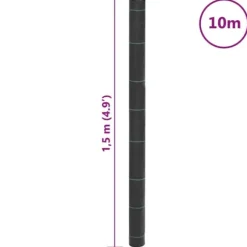 Ukrudtsdug 1,5x10 m - Slidstærk UV-bestandig PP | Farve: Sort | Størrelse: 1,5x10 m