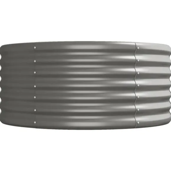 Upphöjd odlingslåda i pulverlackerat stål 224x80x36 cm | Färg: Grå | Storlek: 224x80x36 cm