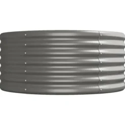 Upphöjd odlingslåda i pulverlackerat stål - Trädgårdsplanteringslåda | Färg: Grå | Storlek: 620x80x36 cm
