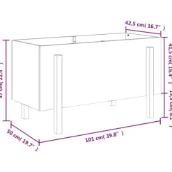 Upphöjd odlingslåda på ben - Massivt douglasträ | Storlek: 101x50x57 cm