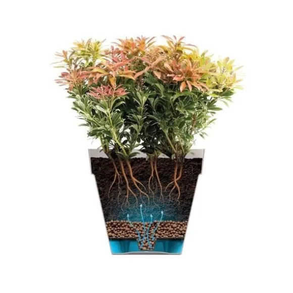 Urtepotte - Elho - Loft Urban Rund - Højde 35 - Lilla - L 34 x B 33,5 x H 45 cm - Udendørs - 100% genbrugt