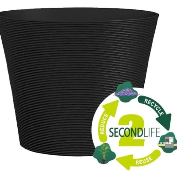 Urtepotte - GARDEN ID - Green Care Sense Sort-Antracit - 30 x 27 cm - 10 års garanti - 100% genanvendt - UV- og frostbestandig