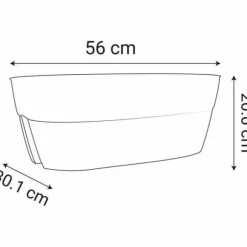 Urtepotte EDA Grå Mørkegrå Plastik Oval Moderne