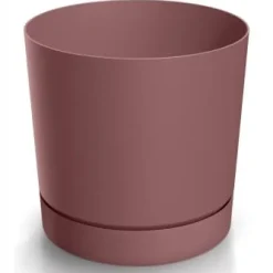 Urtepotte med underkop marsala plastik 23,9 cm Tubo