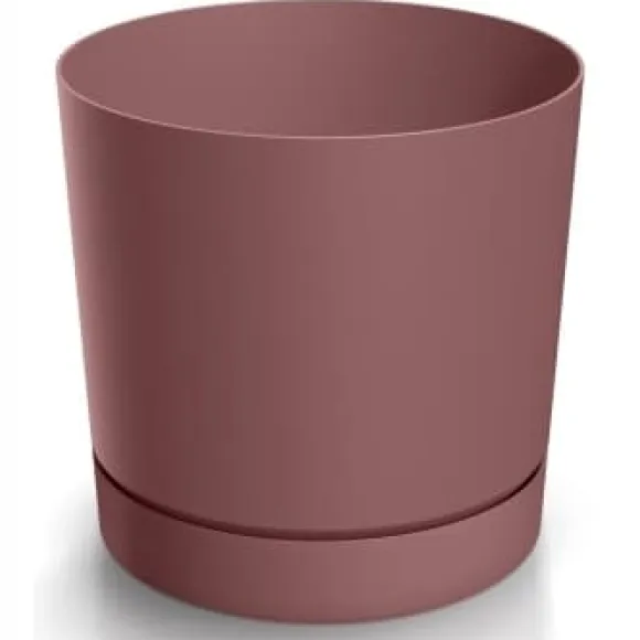 Urtepotte med underkop marsala plastik 23,9 cm Tubo
