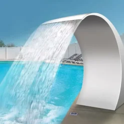 Vandfald til pool og havedam - Vandblad i rustfrit stål 304 - Moderne design - Nem montering - Rustfri - Lav vedligeholdelse - Sølv